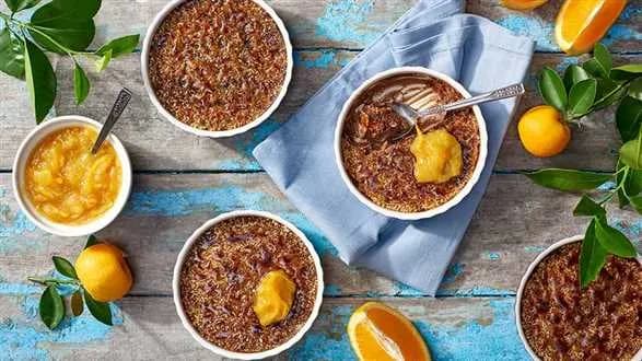 Crème brûlée czekoladowy z konfiturą pomarańczową