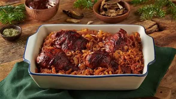 Pieczony bigos z kurczakiem