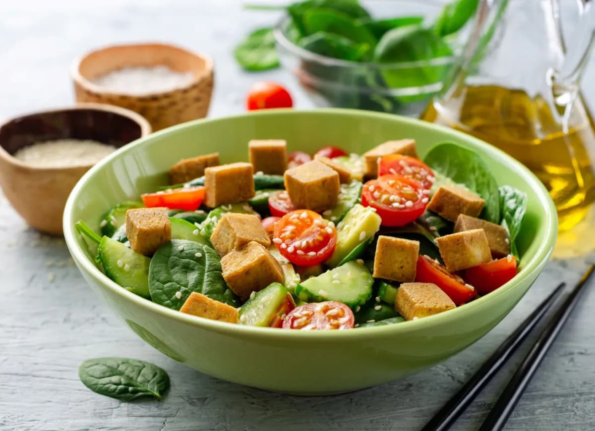 Jak przygotować tofu do sałatki, aby było pyszne i chrupiące