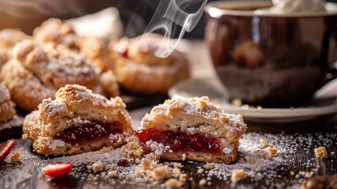 Drożdżówki z dżemem i kruszonką: idealne na domowe śniadanie